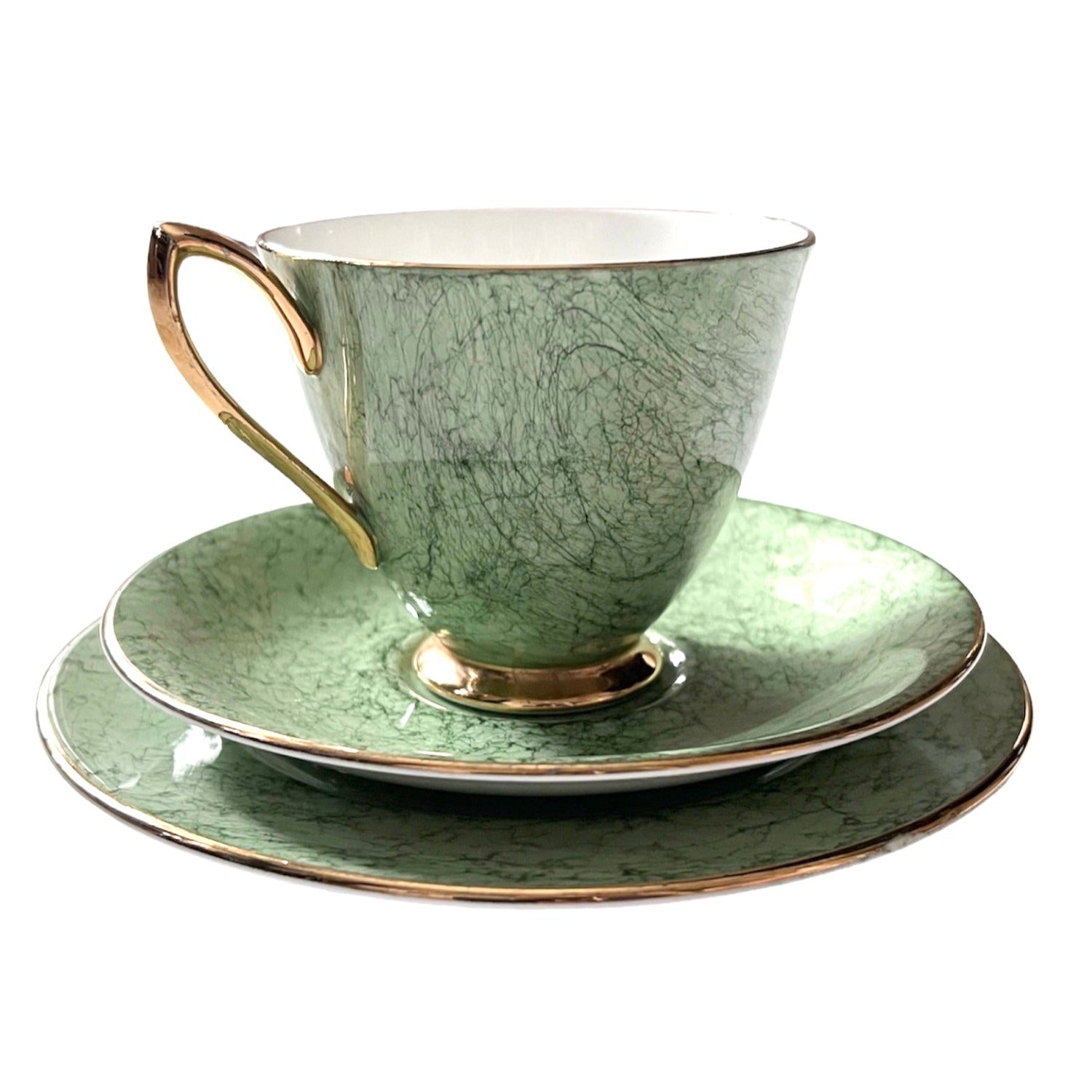 Antique China Teacup Set - Key Lime