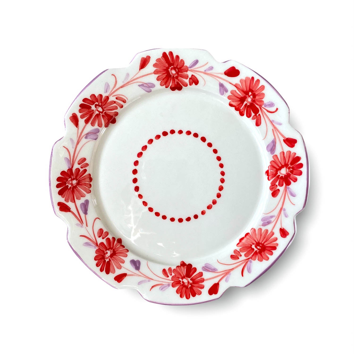 Janine Starter Plate - Red & Lilac
