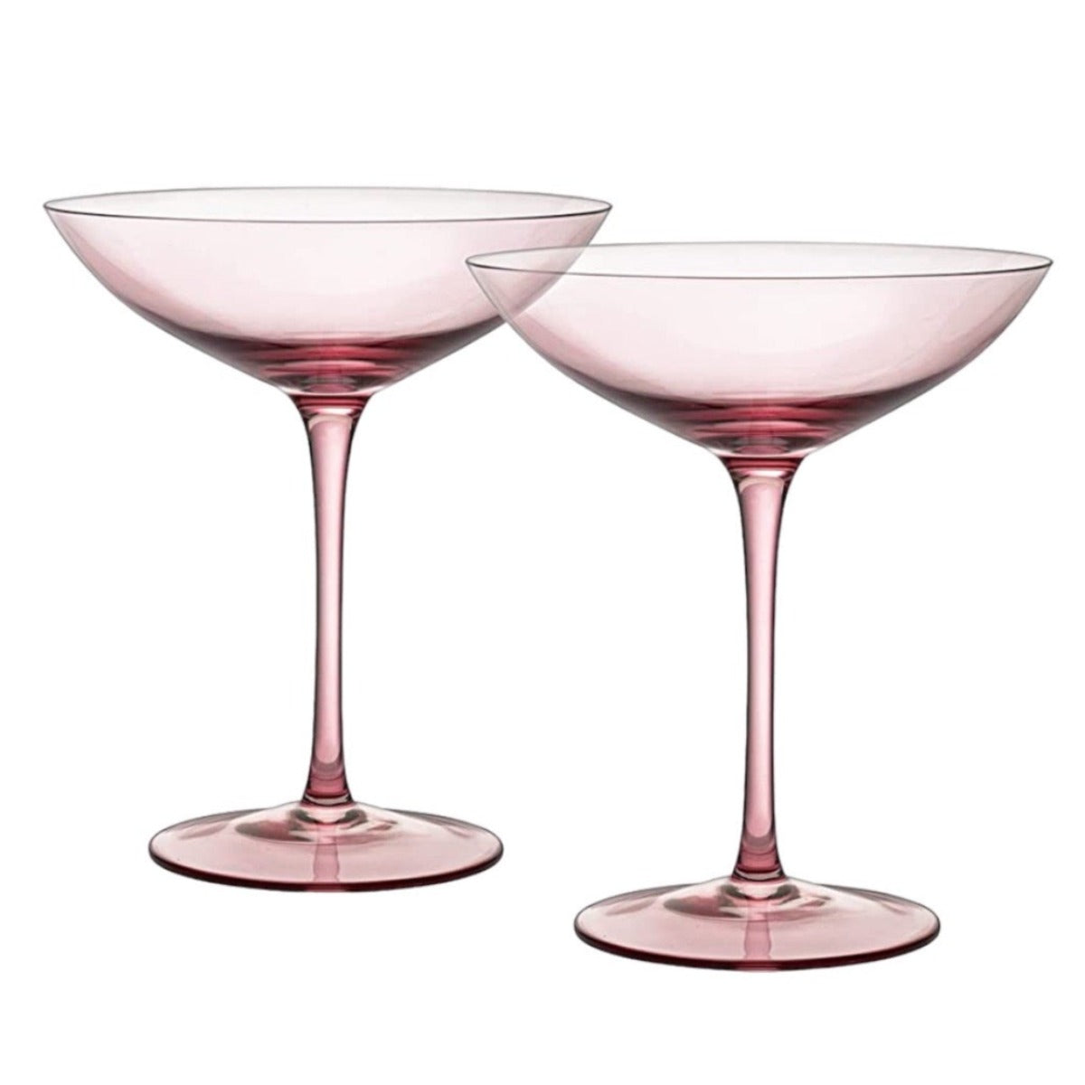 Colored Champagne Coupe Glasses - Blush (Set of 2)