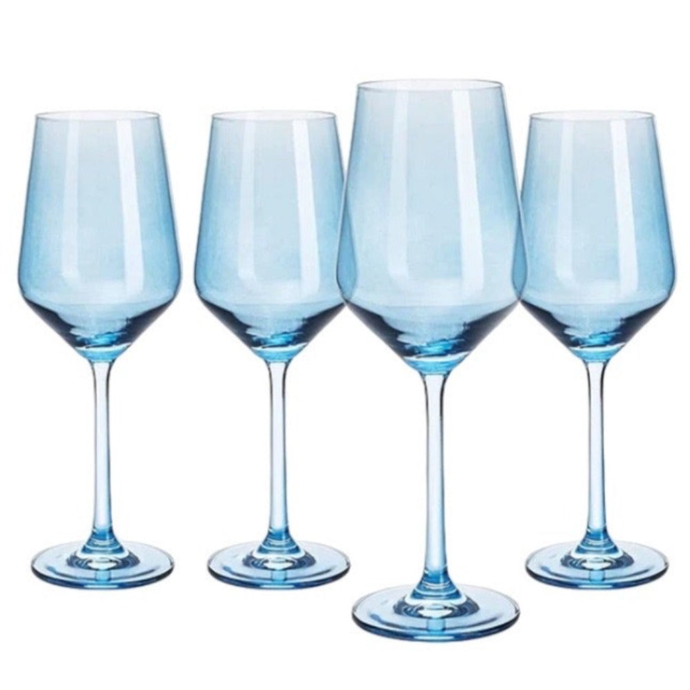Colored Wine Glasses - Turquoise (Set of 4)