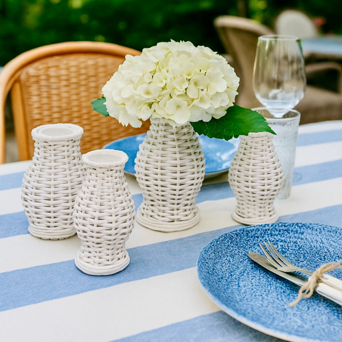Vaso de palma tecido