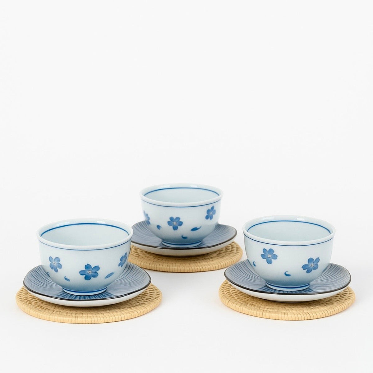 Floral Yunomi Teacup &amp; Saucer