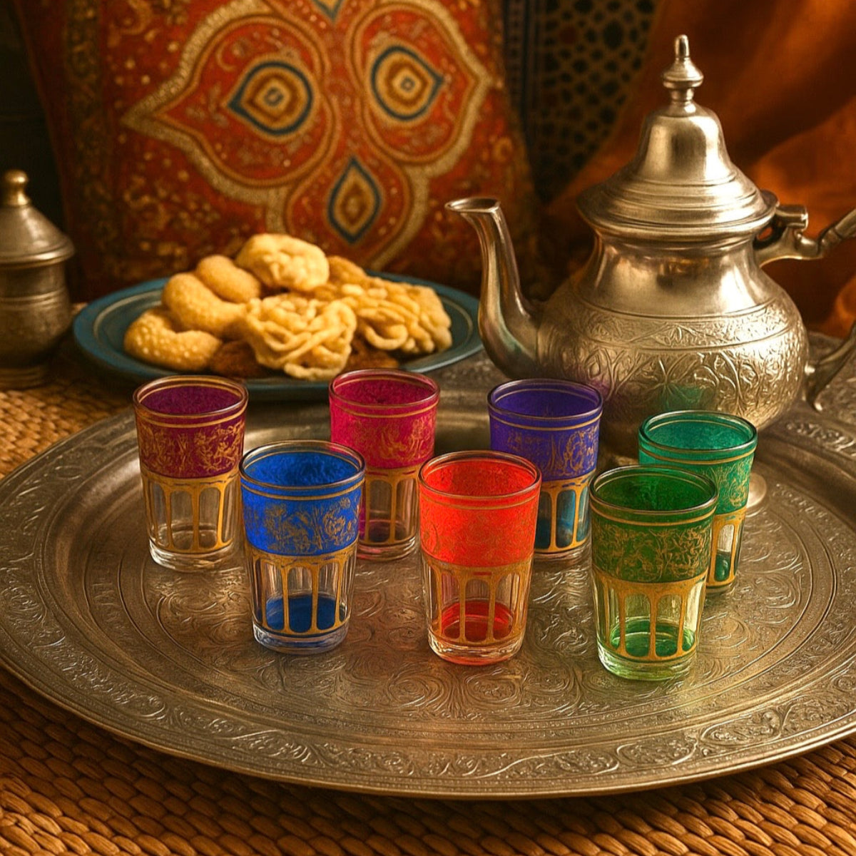 Moroccan Jewel-Toned Glasses (Set of 6)