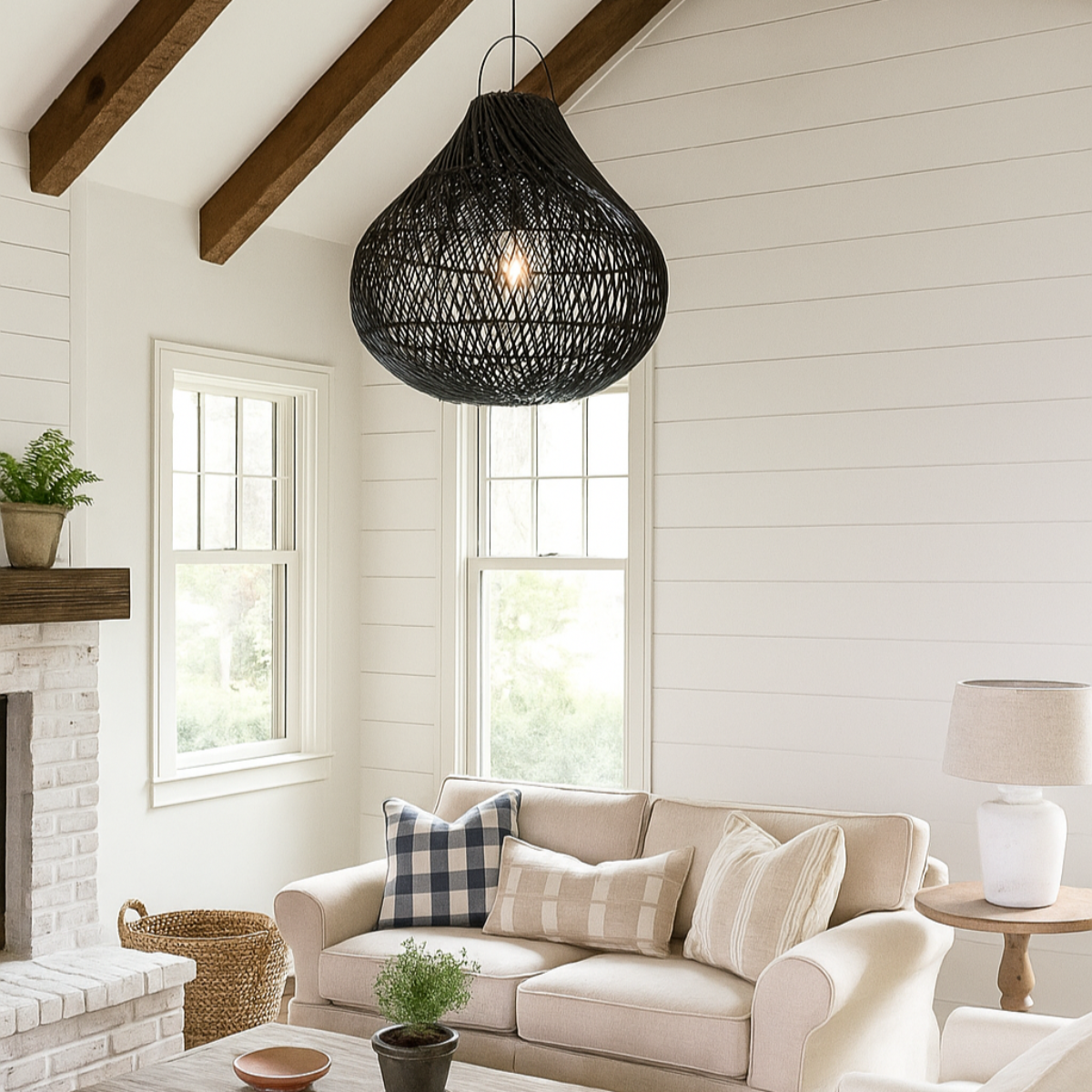 Pendentif Bouteille Tissé - Noir