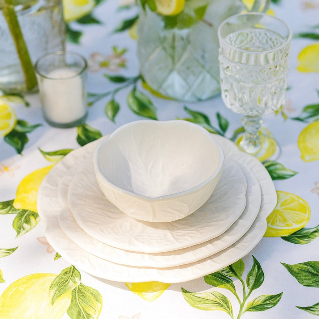 Cabbage Salad Plate - Soft White