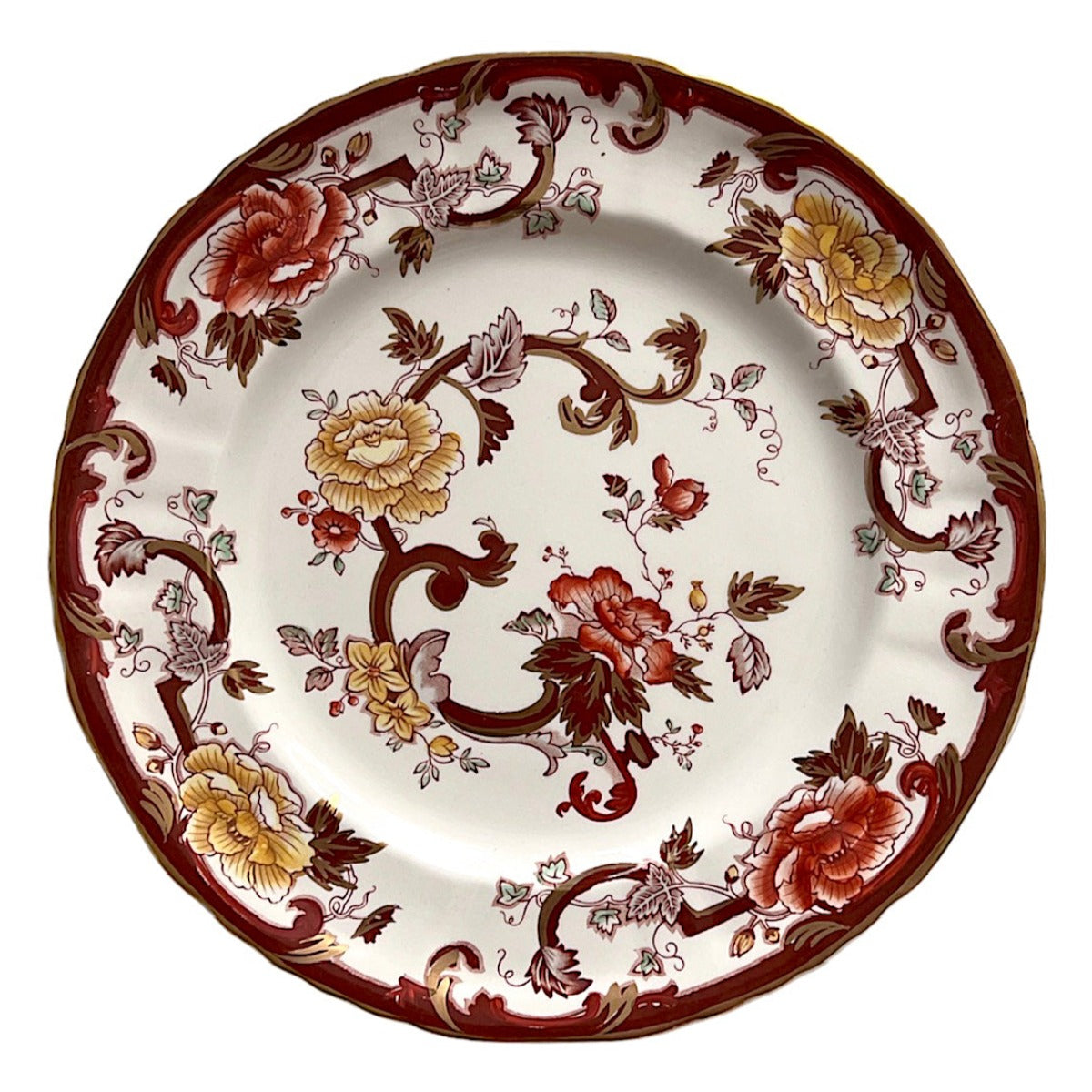 Assiette plate en velours marron Mason's Ironstone