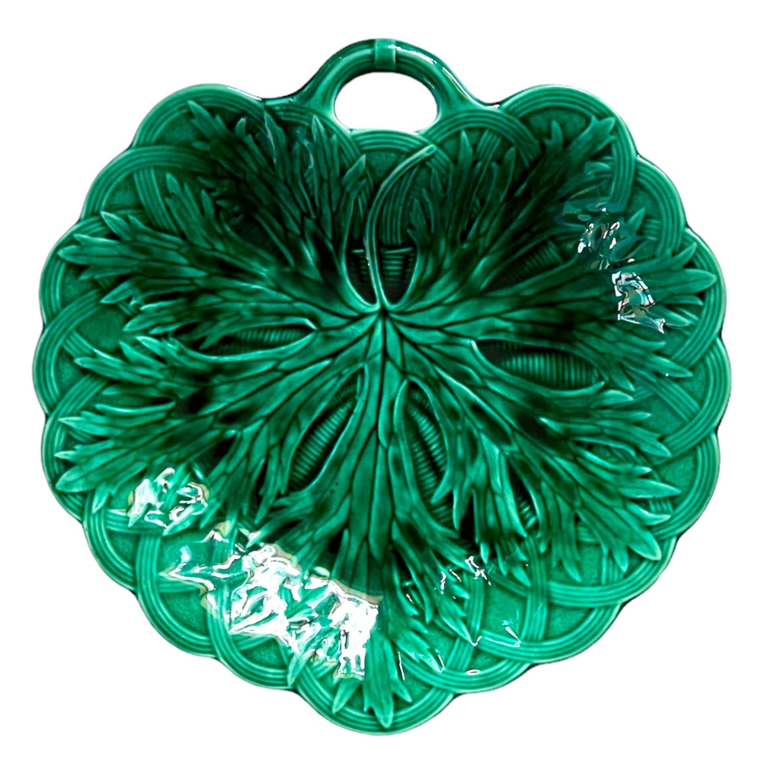 Plaque de feuille de poignée de majolique de Wedgwood