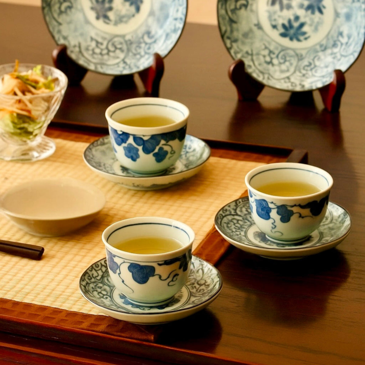 Xícara de chá e pires Yunomi de videira