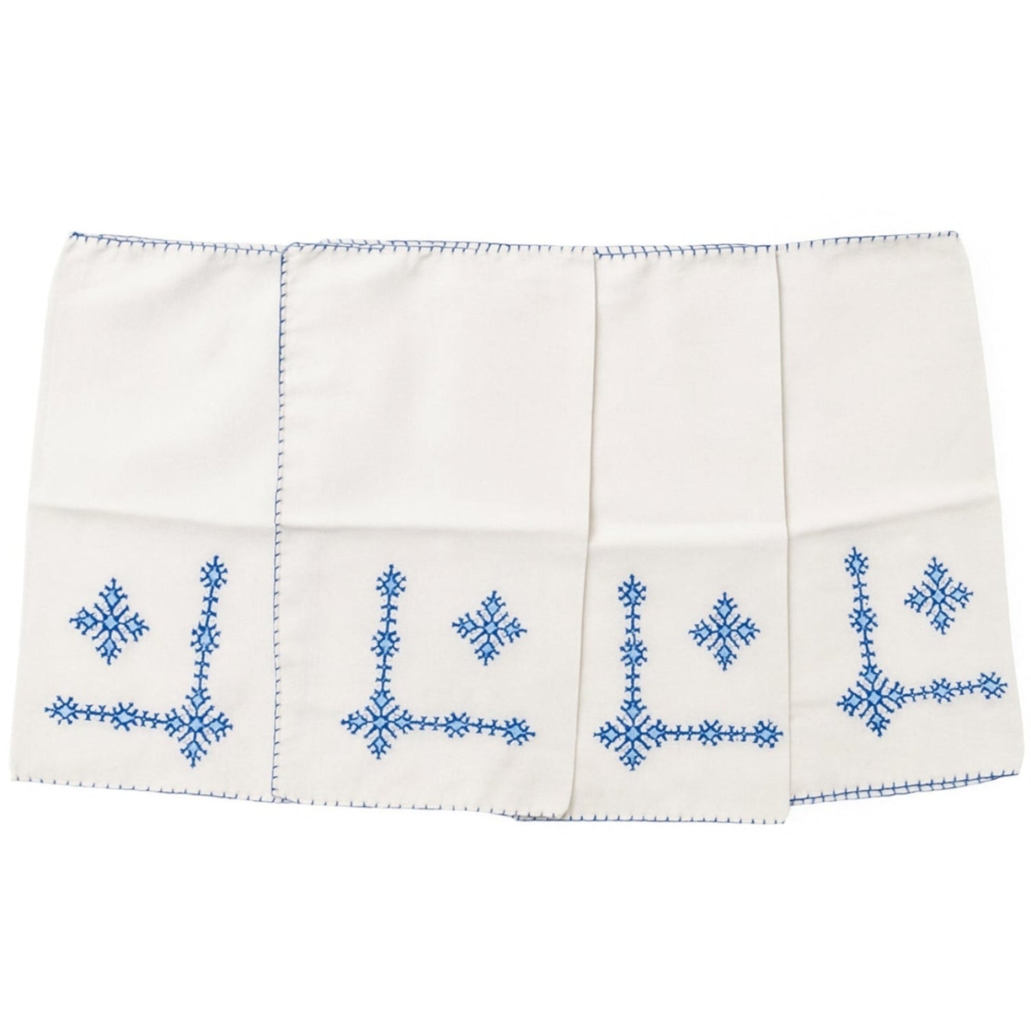 Serviettes en forme de larme brodées dorées (Ensemble de 4)