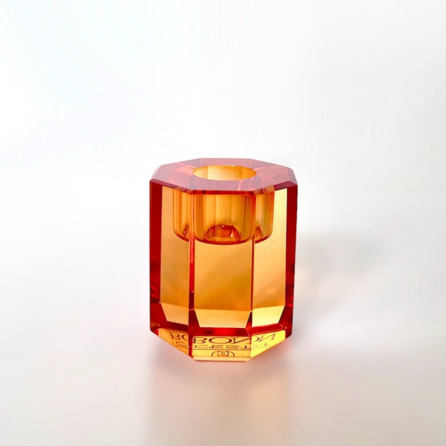 Crystal Geometric Candleholder - Amber