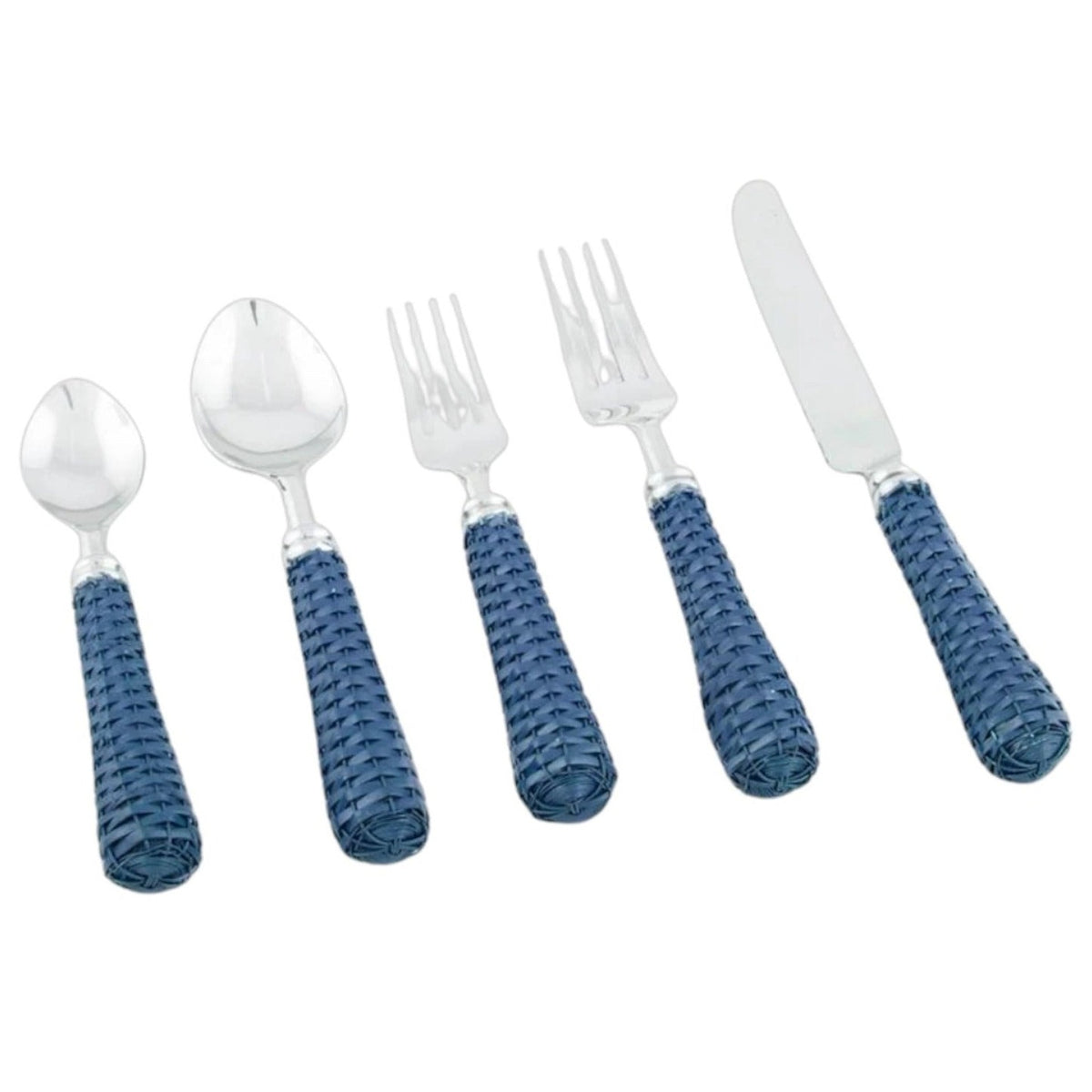 Couverts en osier 5 pièces - Marine