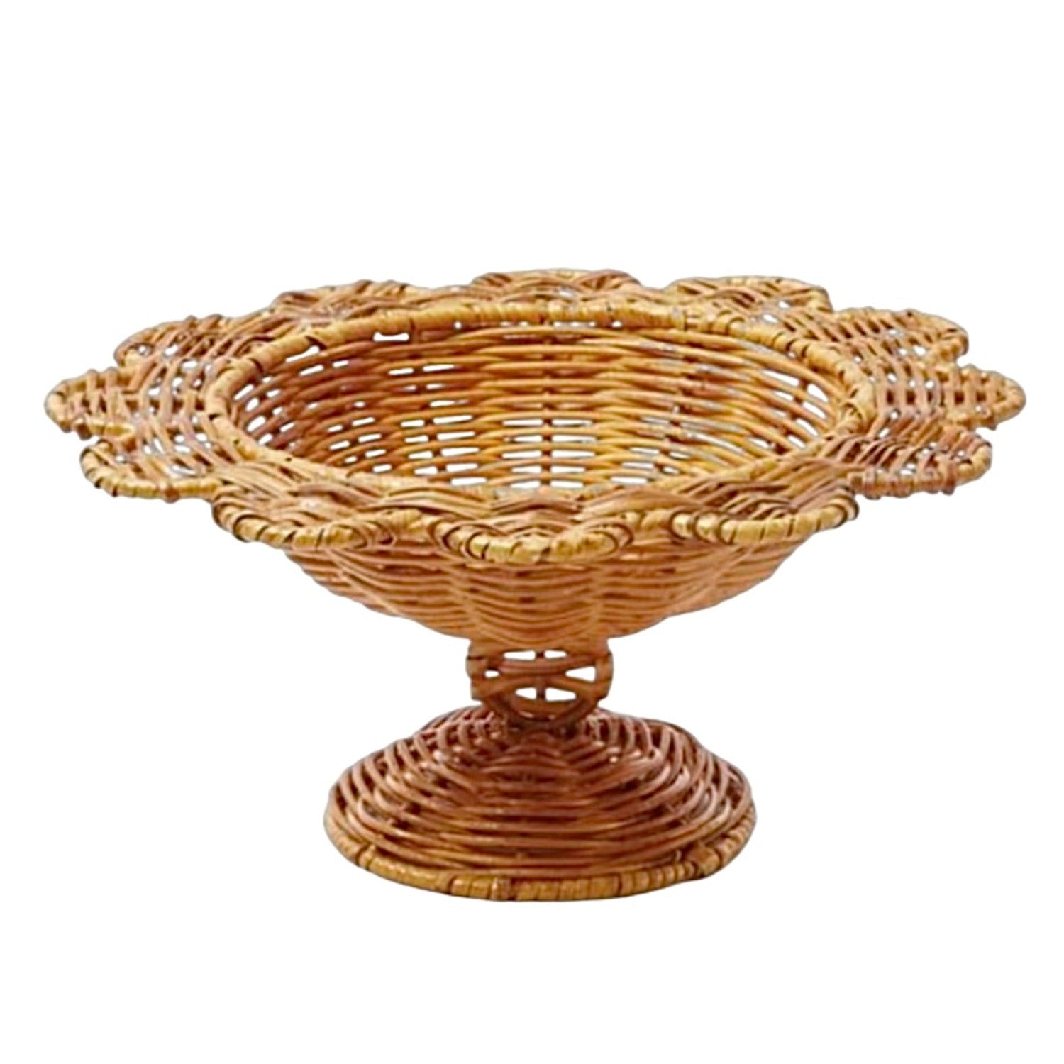 Scalloped Wicker Centerpiece Bowl