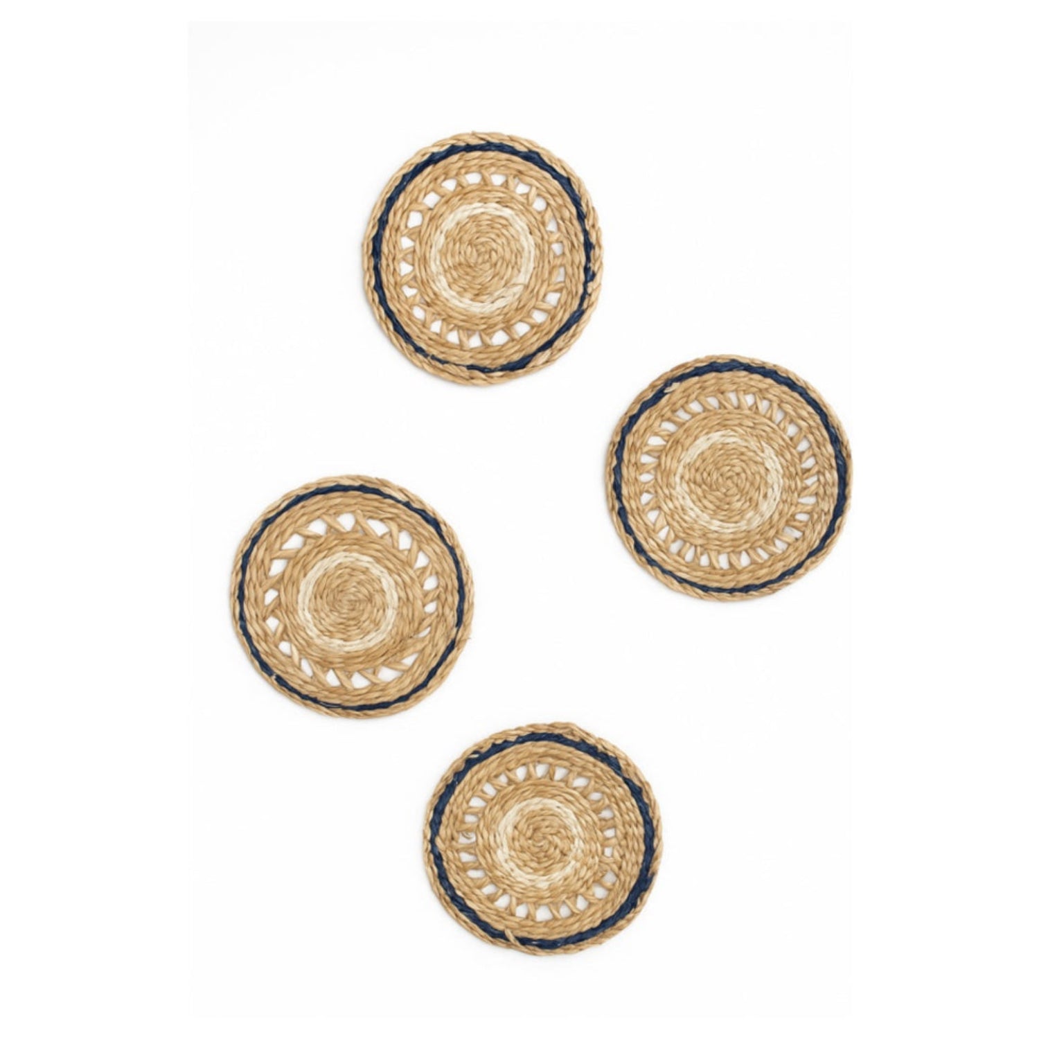 Dessous de verre festonnés en lin - Tan (Ensemble de 4)