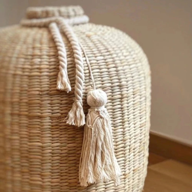 Woven Apricot Vase with Tassel