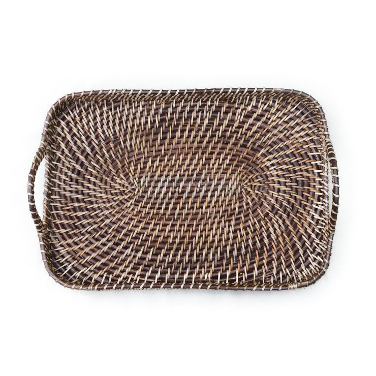 Plateau rectangulaire en rotin