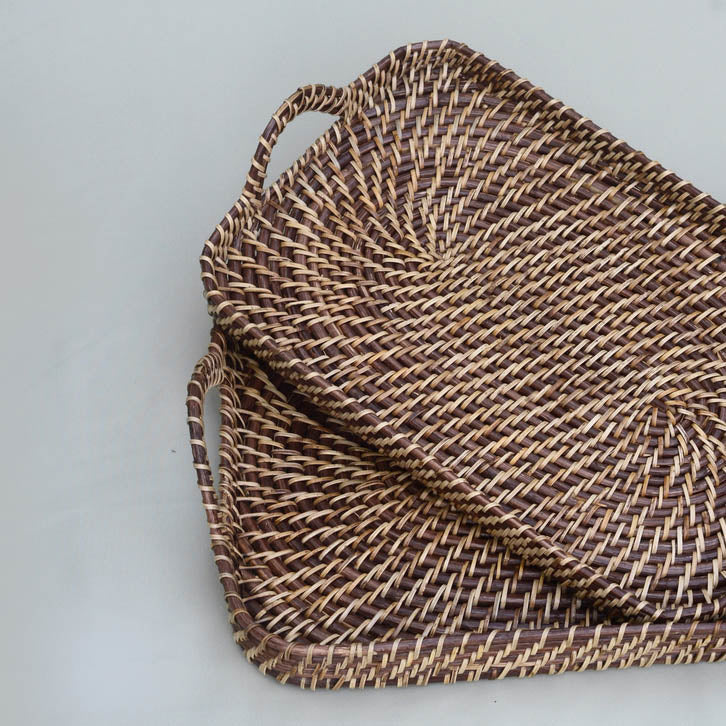 Bandeja retangular de vime