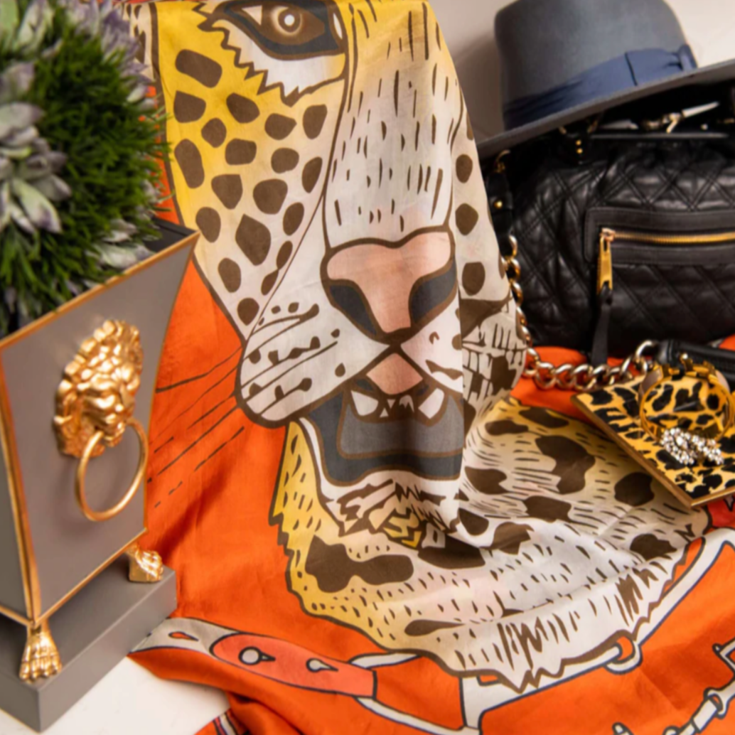 Foulard Guépard en Soie - ÉDITION LIMITÉE
