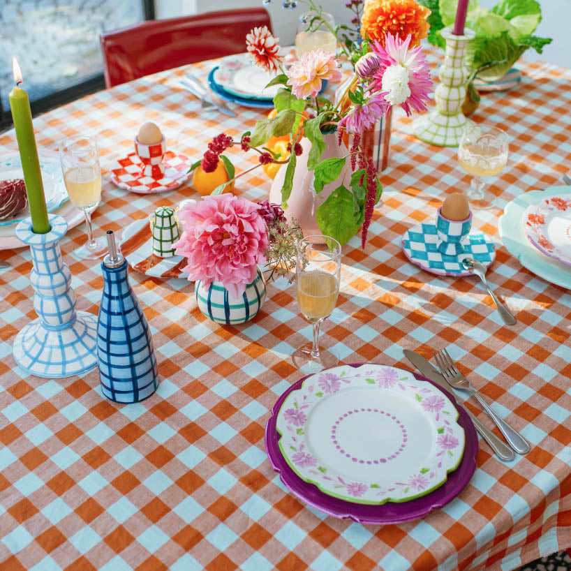 Castiçal Lumiere - Pistachio Gingham