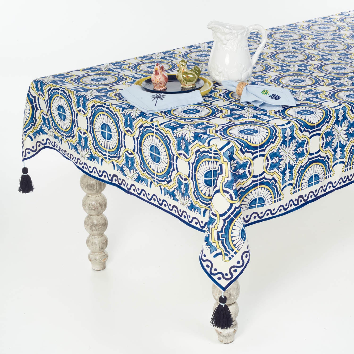 Blue Mosaic Tablecloth
