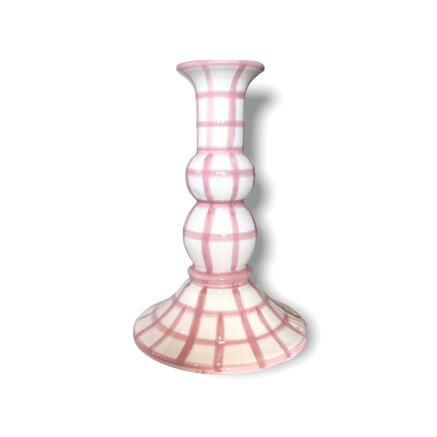 Lumiere Candleholder - Baby Pink Gingham