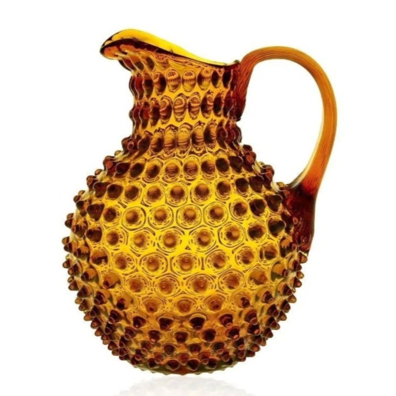 Hobnail Pitcher - Amber