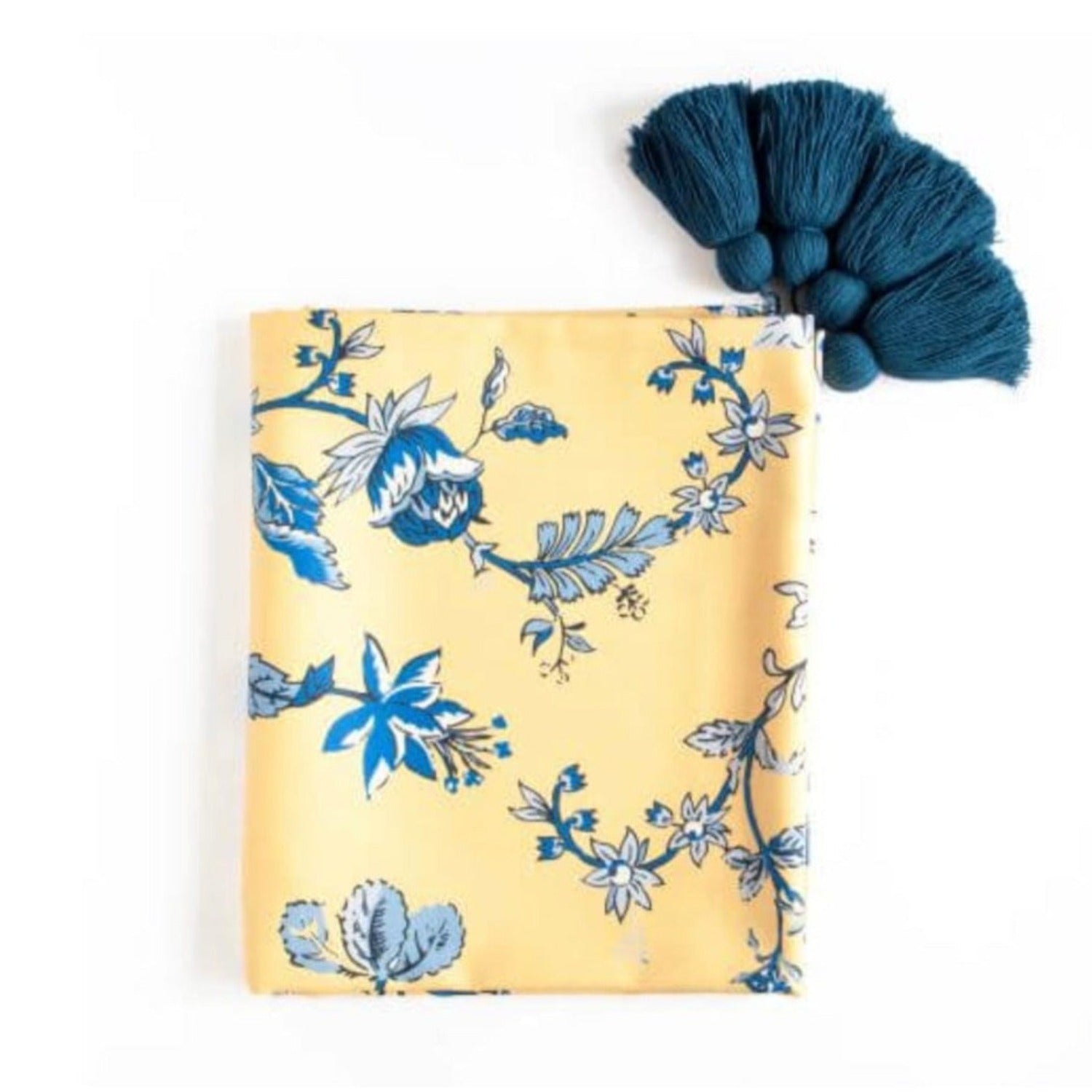 Flowering Vine Tablecloth - Blue & Yellow