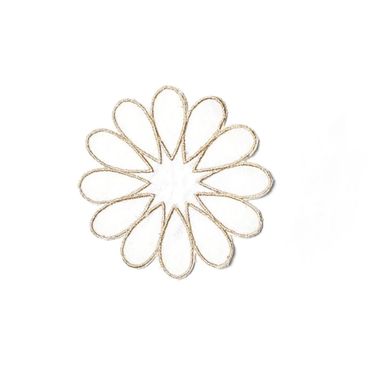 Dessous de verre en forme de larme brodés dorés (lot de 4)