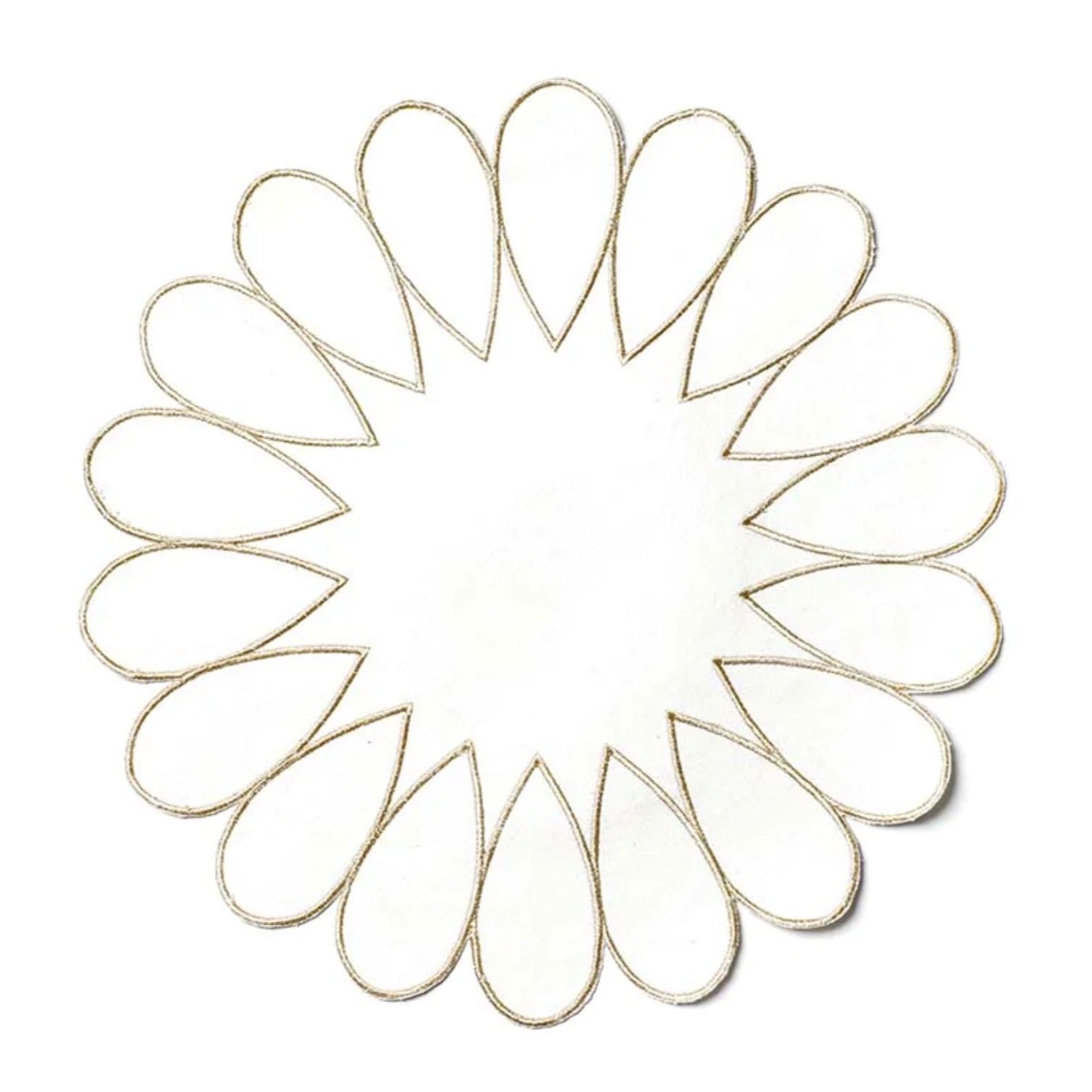 Gold Embroidered Teardrop Placemats (Set of 4)
