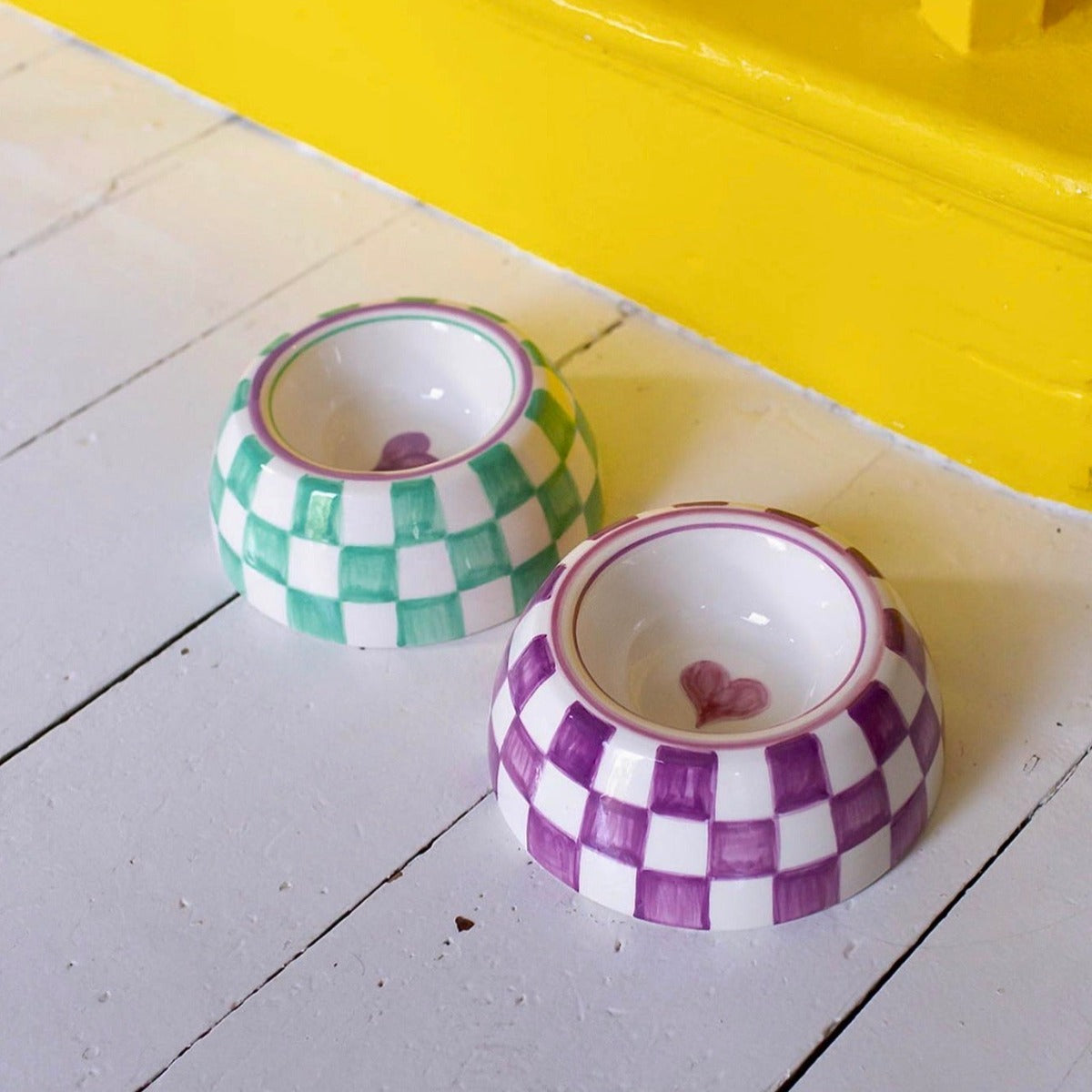 Mint Check Pet Bowl - Small