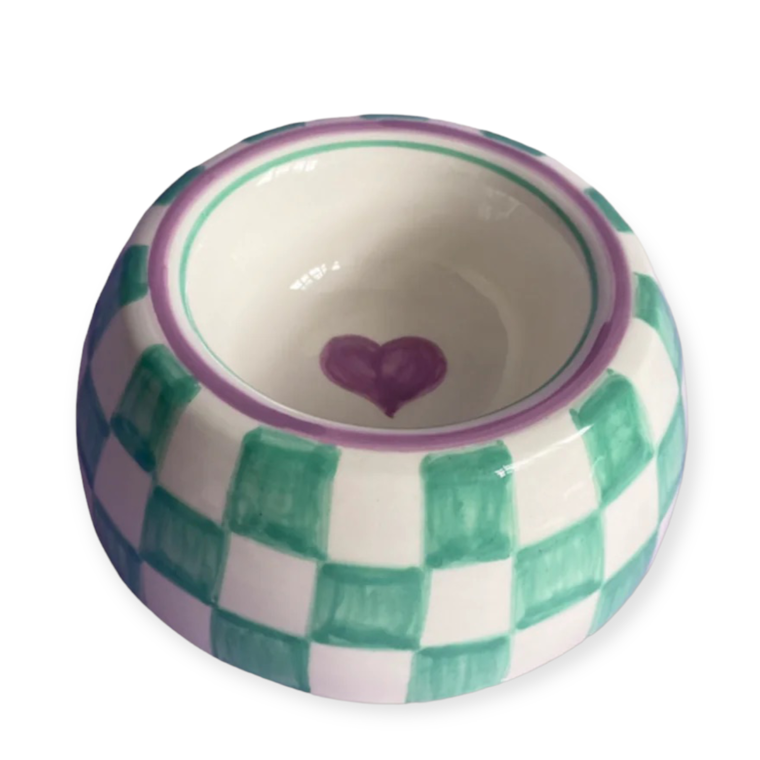 Mint Check Pet Bowl - Small