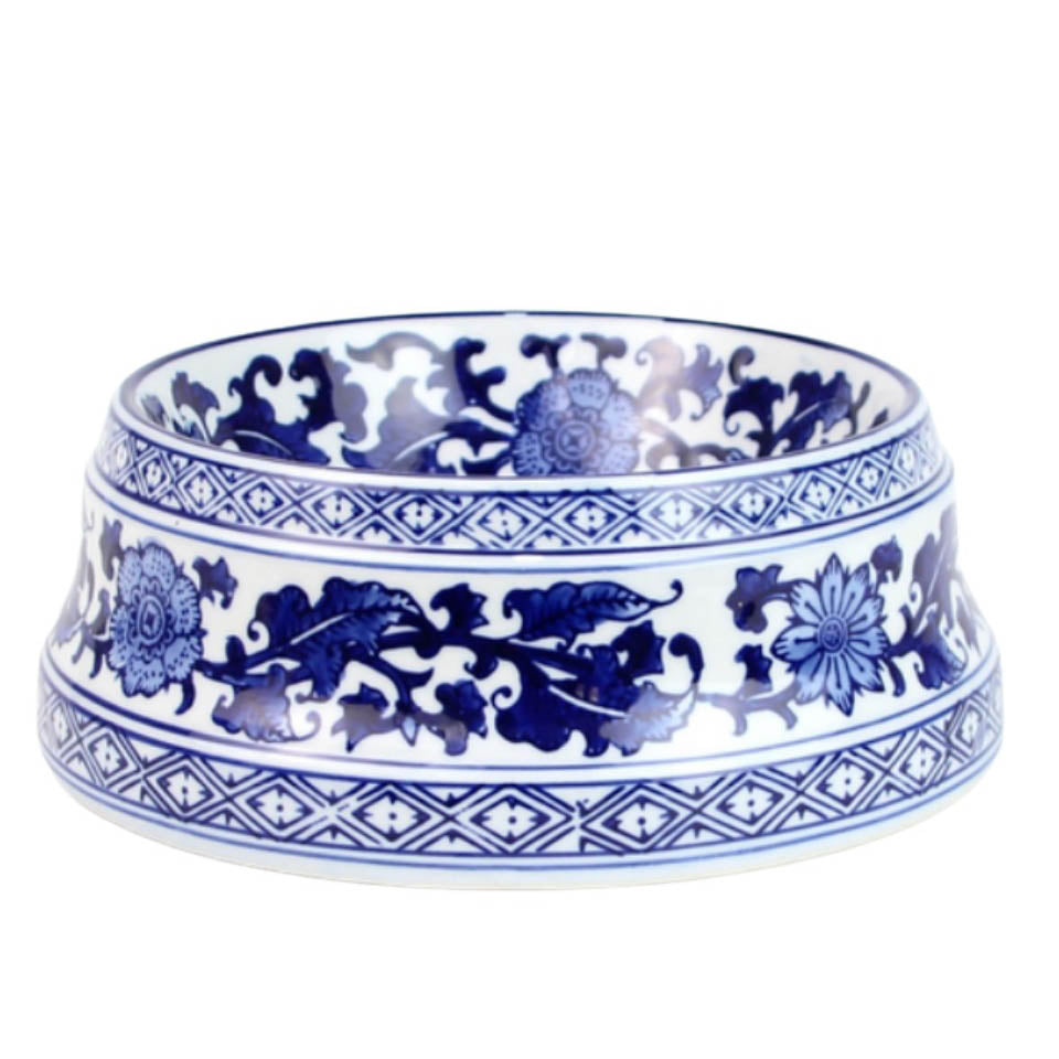 Porcelain Floral Pet Bowl - Small