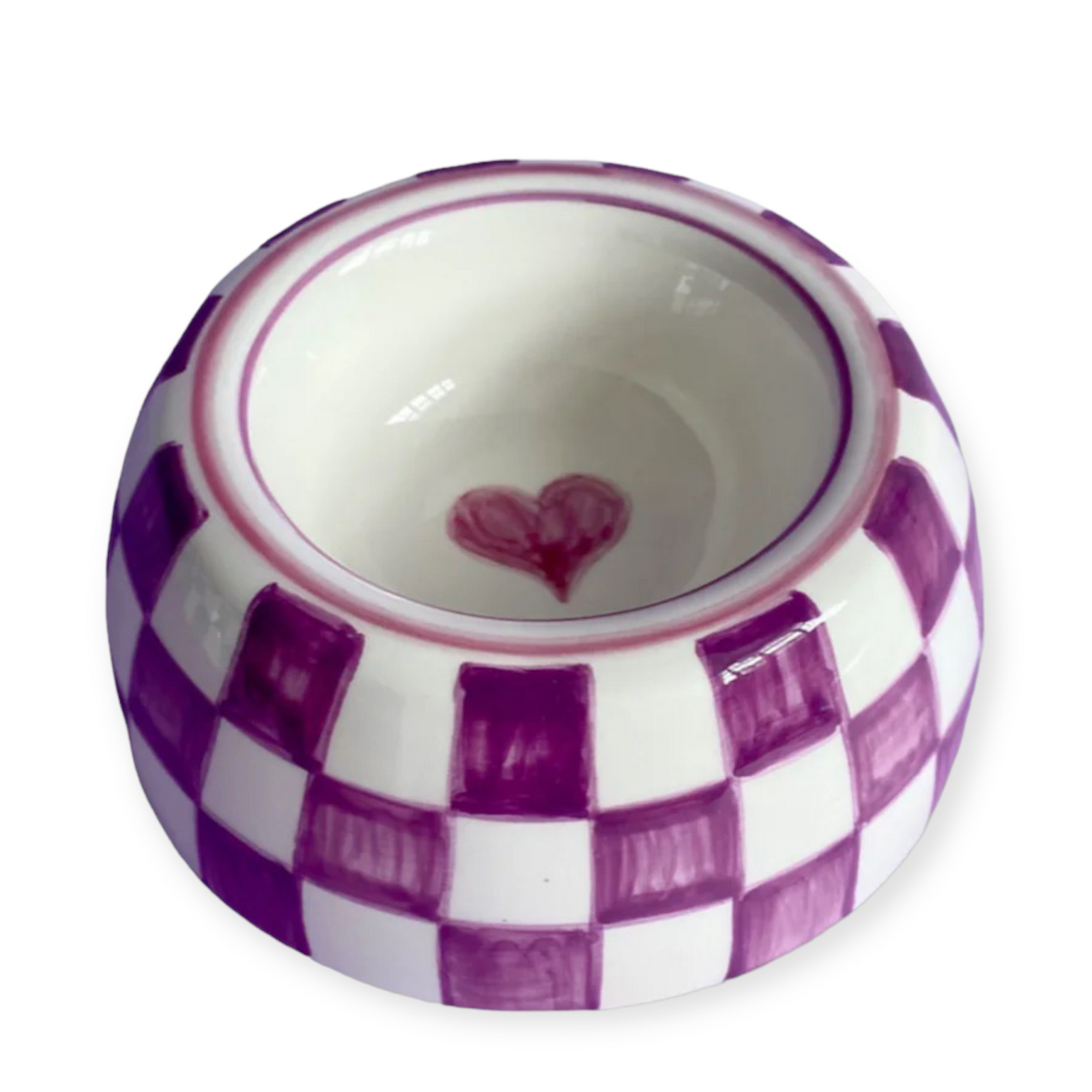 Violet Check Pet Bowl - Small