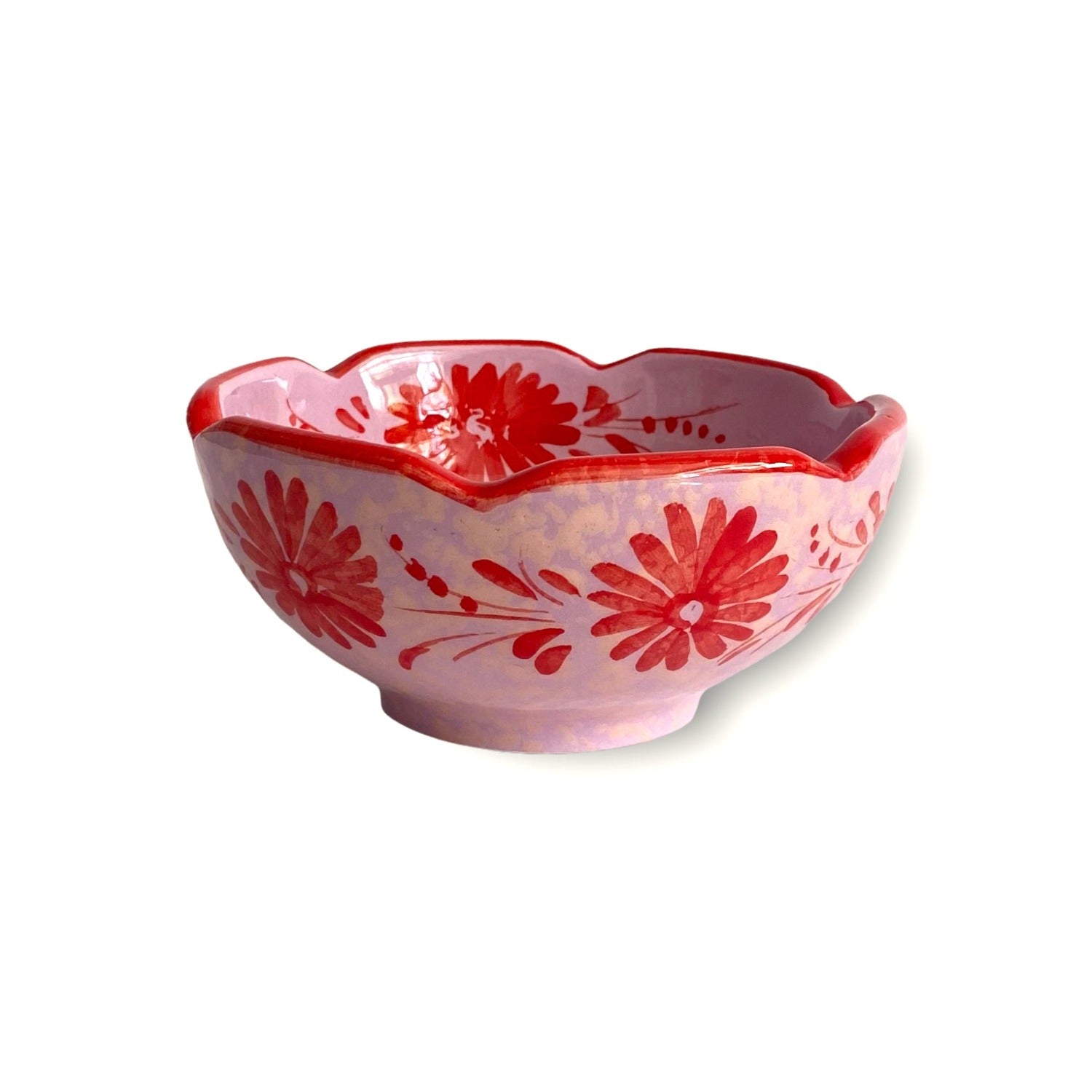 La Pâquerette Small Bowl - Lilac & Red