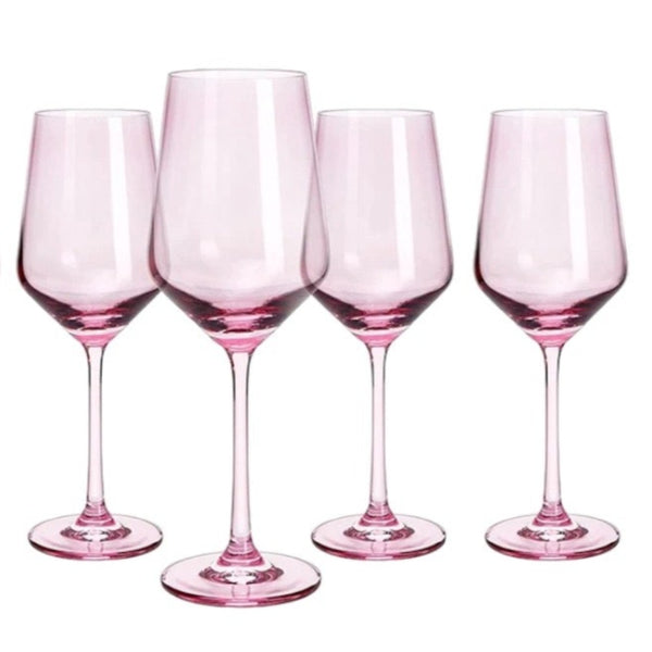 Colored Wine Glasses - Rosé (Set of 4) - A WANDERLUST HOME