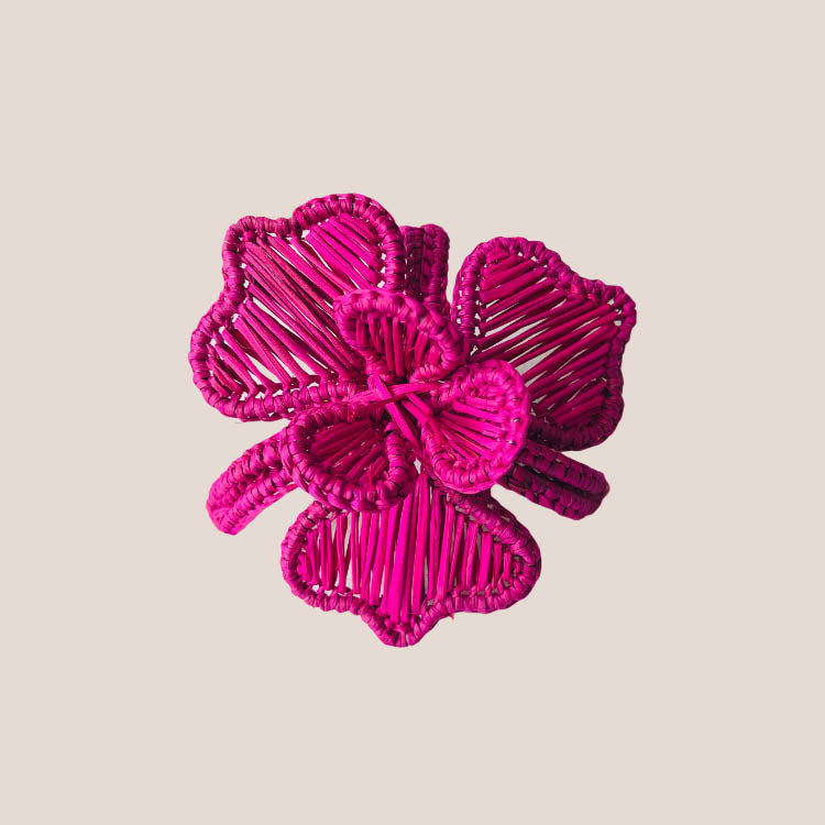 Ronds de serviette tissés orchidées - Fuchsia (Ensemble de 4)