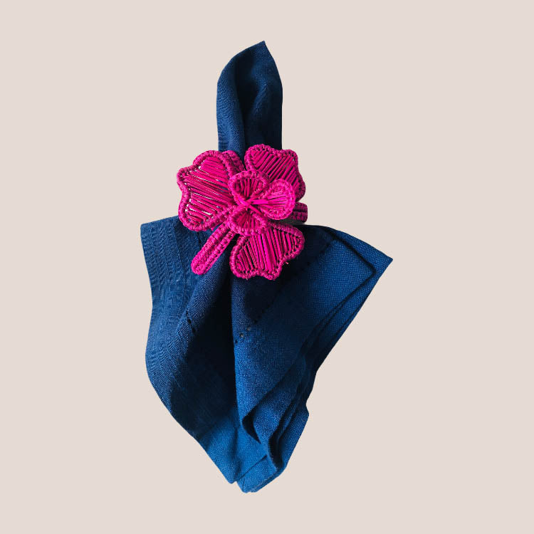 Ronds de serviette tissés orchidées - Fuchsia (Ensemble de 4)